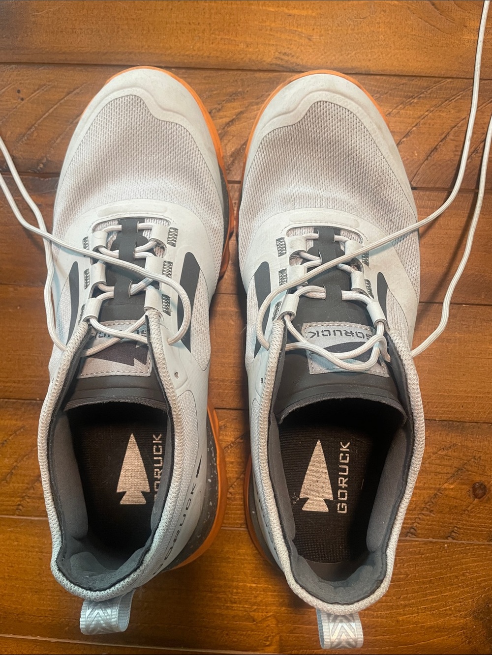 GORUCK Women’s Athletic Sneakers —light grey with Orange Sole